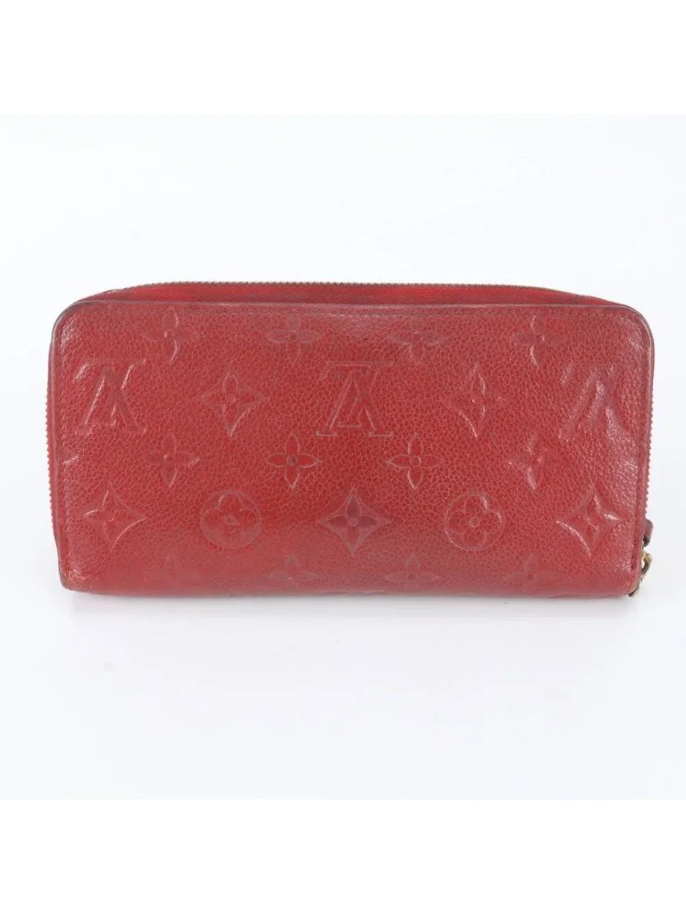 Louis Vuitton Monogram Empreinte Zippy Wallet Scarlet Leather
